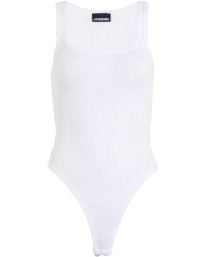 Jacquemus Solid-Colored Sleeveless Stretch Bodysuit - White
