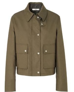 Fendi Long-Sleeve Shirt Jacket - Green