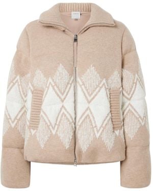 Varley Belinda Padded Fair Isle Knitted Jacket - Natural