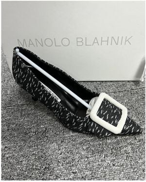 Manolo Blahnik Logo High Heels - Gray