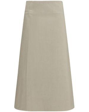Rier Cotton A-Line Skirt - Natural