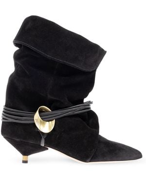 Isabel Marant Suede Heeled Ankle Boots 'Edrika' - Black