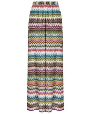 Missoni Pixel-Effect Zigzag Beach Cover-Up Trousers - White