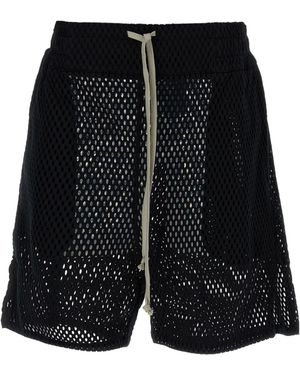 Rick Owens Perforated Cotton Bermuda Shorts - Black
