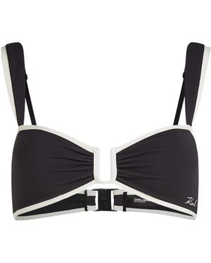 KARL LAGERFELD Signature Bandeau Bikini Top - Black