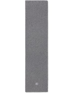 Celine Ribbed Cashmere Scarf - Grey