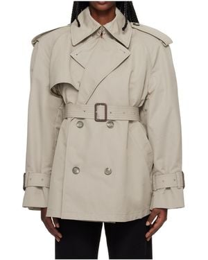 Wardrobe NYC Double-Breasted Belted Trench Coat - Natural