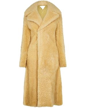Bottega Veneta Simple Woollen Coat - Yellow