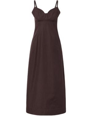 Co. Tton-Poplin Midi Dress - Purple