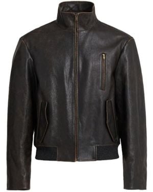 The Row Akia Leather Jacket - Black