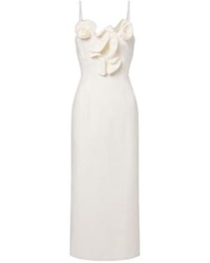 Magda Butrym Floral-Appliqué Cotton Midi Dress - White