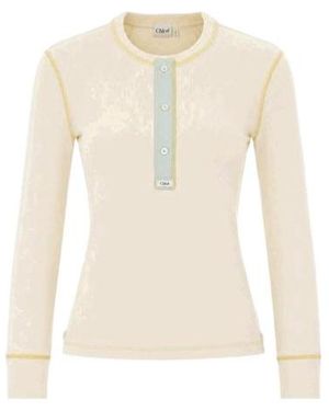 Chloé Chloé Fitted Henley Shirt - White