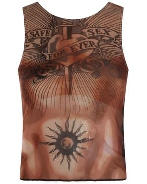 Jean Paul Gaultier Printed Vest - Brown