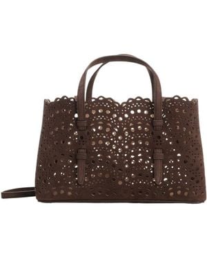 Alaïa Alaïa Mina E/W Medium Tote Bag - Brown