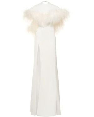 The Attico Airi Feather Cape Dress Dress Dress - White