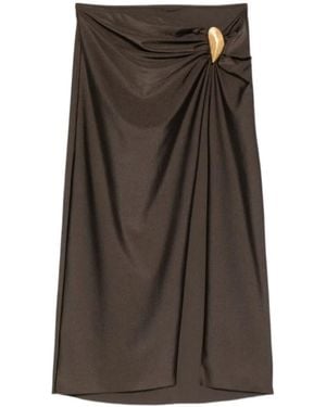 Jonathan Simkhai Gathered Embellished Midi Skirt - Brown