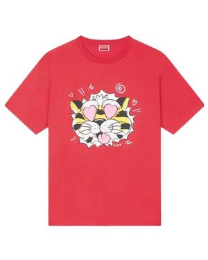 KENZO Wild Tiger Oversized T-Shirt - Pink