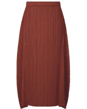 Pleats Please Issey Miyake Pleats Please Issey Miyake Monthly Colors: October A-Line Midi Skirt - Red