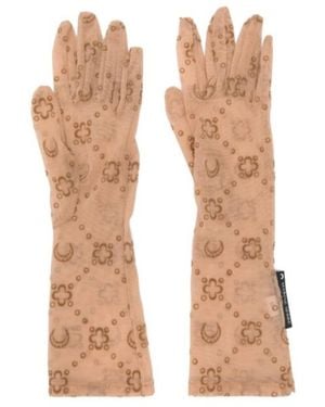 Marine Serre Mesh Flocked Gloves - White