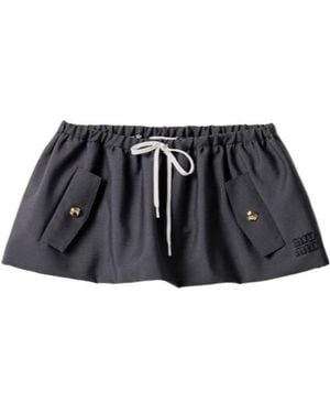 Miu Miu Drawstring Mini Skirt - Black