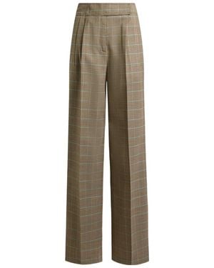 Etro Stretch Wool Pants With Prince Of Wales Motif - Natural