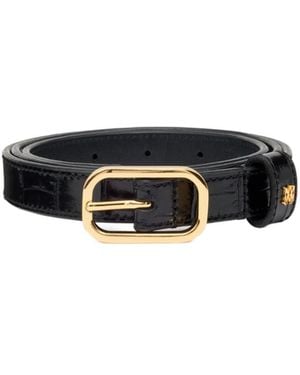 Amiri Ma Logo Plaque Buckled Belt - White