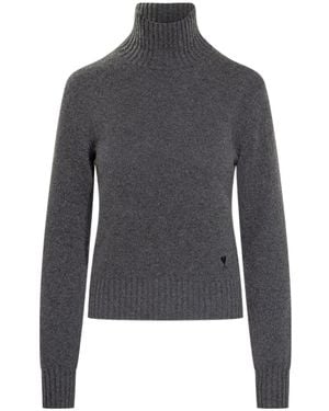 Ami Paris Long-Sleeved Jumper - Blue