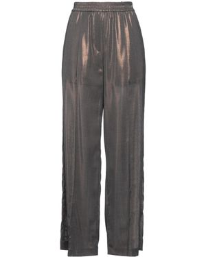 Brunello Cucinelli Metallic Wide-Leg Trousers - Grey