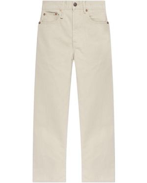 R13 Embroidered-Pocket Jeans - Natural