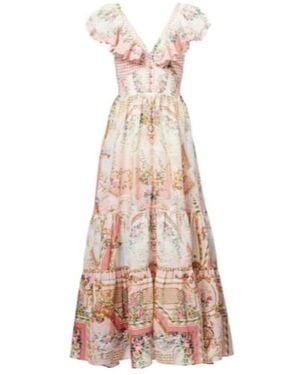 CAMILLA Tiered Linen Maxi Dress - Natural