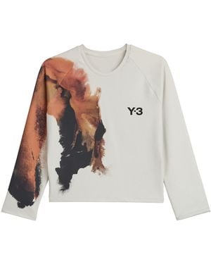 Y-3 Printed Long-Sleeved T-Shirt - White