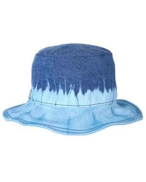 Alberta Ferretti Tie-Dyed Printed Hat - Blue