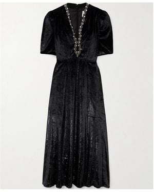 Saloni Velvet Dress - Black