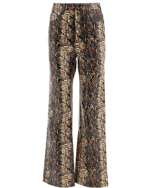 ROTATE BIRGER CHRISTENSEN Snake Bell-Bottom Trousers - Natural