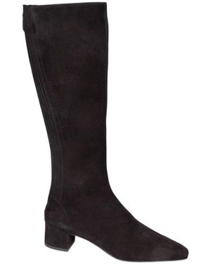 Aquazzura Square-Toe Knee High Boots - Black