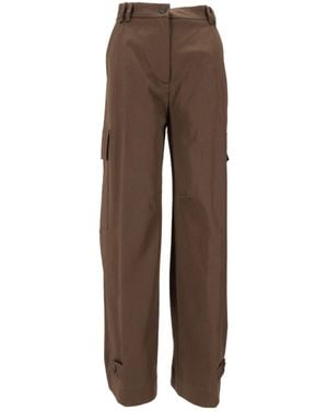 P.A.R.O.S.H. Cargo Button Trousers - Brown