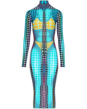Jean Paul Gaultier Long Sleeve Dress - Blue