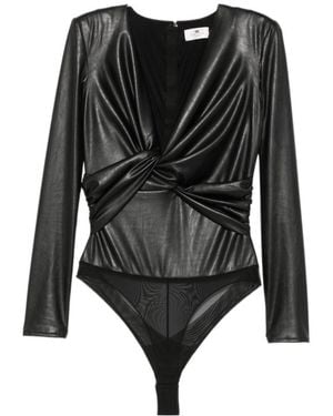 Elisabetta Franchi Long-Sleeve Bodysuit - Black