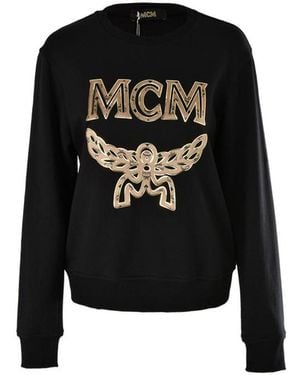 MCM Round Collar Long Sleeve Jumper - Black