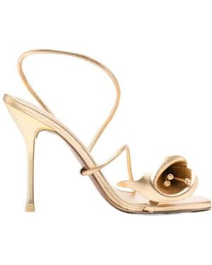Cult Gaia 12Mm Cassidy Flower Sandals - Metallic