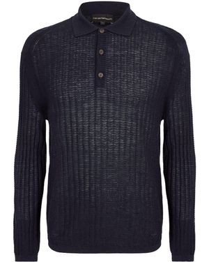 Emporio Armani Longsleeve Polo Shirt - Blue