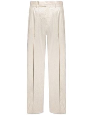 Amiri Pleat Front High-Waist Wide-Leg Pants - White