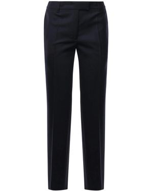 Miu Miu Logo-Patch Tailored Pants - Blue