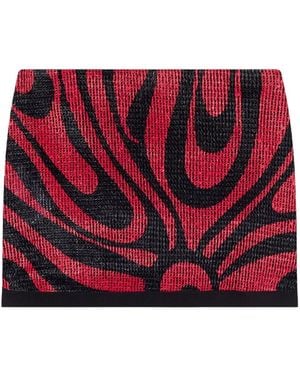 PUCCI Rafia Wrap Skirt - Red