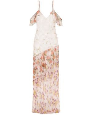 Donde Esteban Ruffled Silk-Chiffon Maxi Dress - Pink