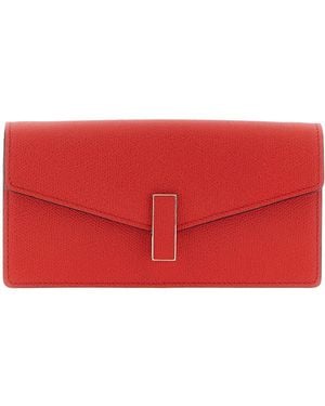 Valextra Iside Envelope Clutch Bag - Red