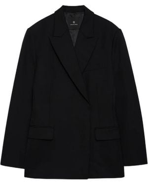 Anine Bing Aretha Long Sleeve Blazer - Black