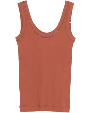 Brunello Cucinelli Cotton Tank Top - Orange