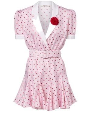 Rodarte Printed Silk Twill Minidress - Pink