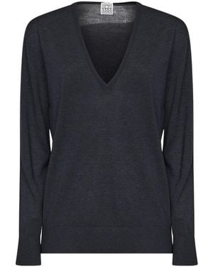 TOTEME V-Neck Jumper - Black